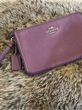 Coach Double Zip Wristlet - Purple
